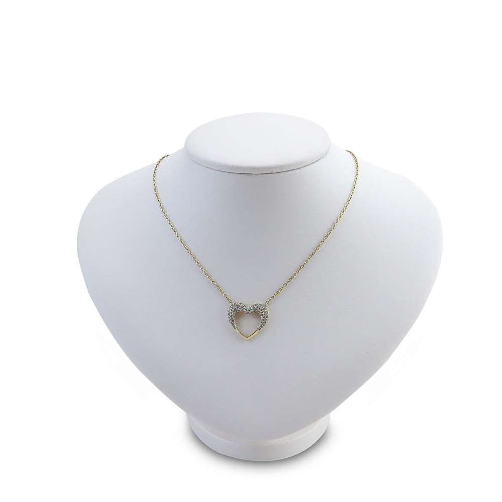 Busto Expositor Médio para Gargantilhas - 20x12x17 cm. Vinil Vinil Branco