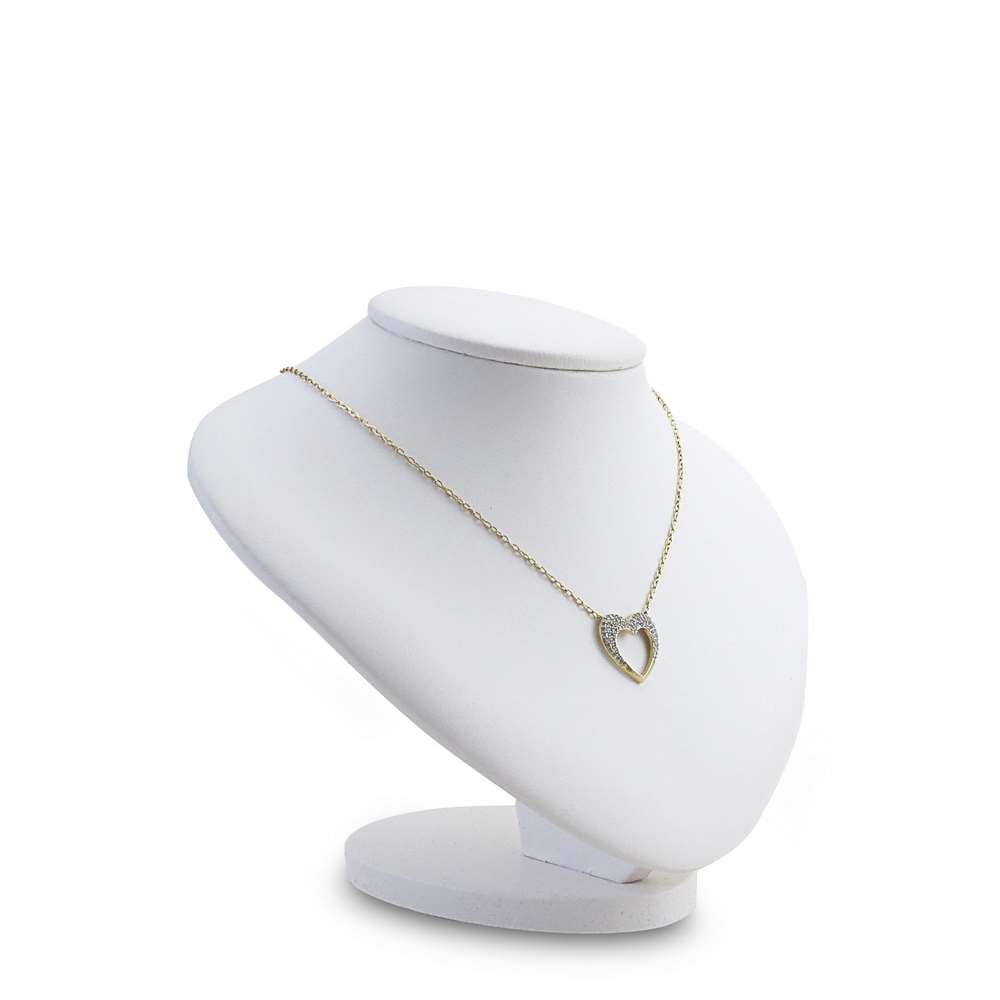 Busto Expositor Médio para Gargantilhas - 20x12x17 cm. Vinil Vinil Branco