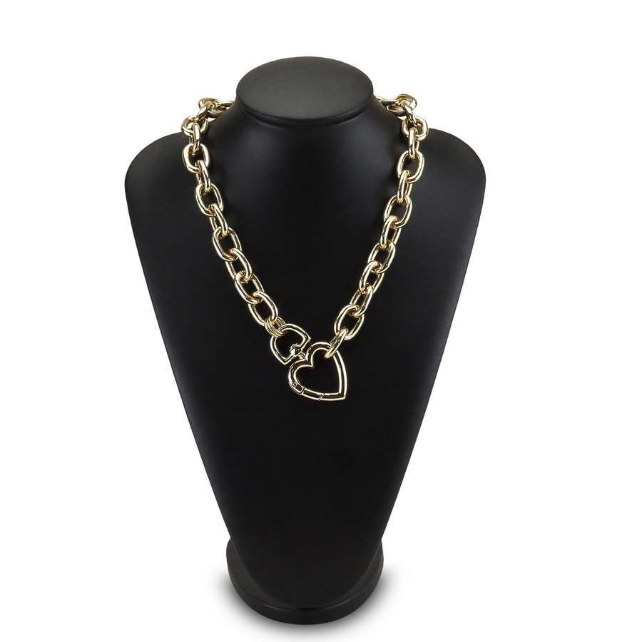 Busto Expositor Grande para Gargantilhas - 21x16x30,5 cm. Vinil Vinil Preto