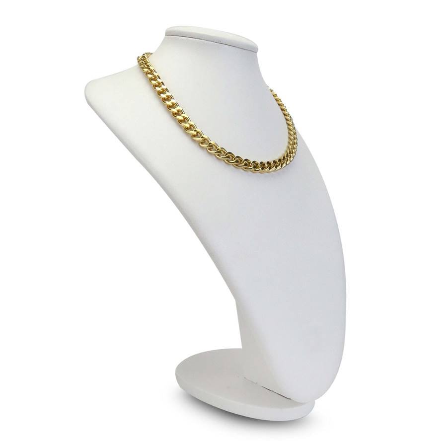 Busto Expositor Grande para Gargantilhas - 21x16x30,5 cm. Vinil Vinil Branco