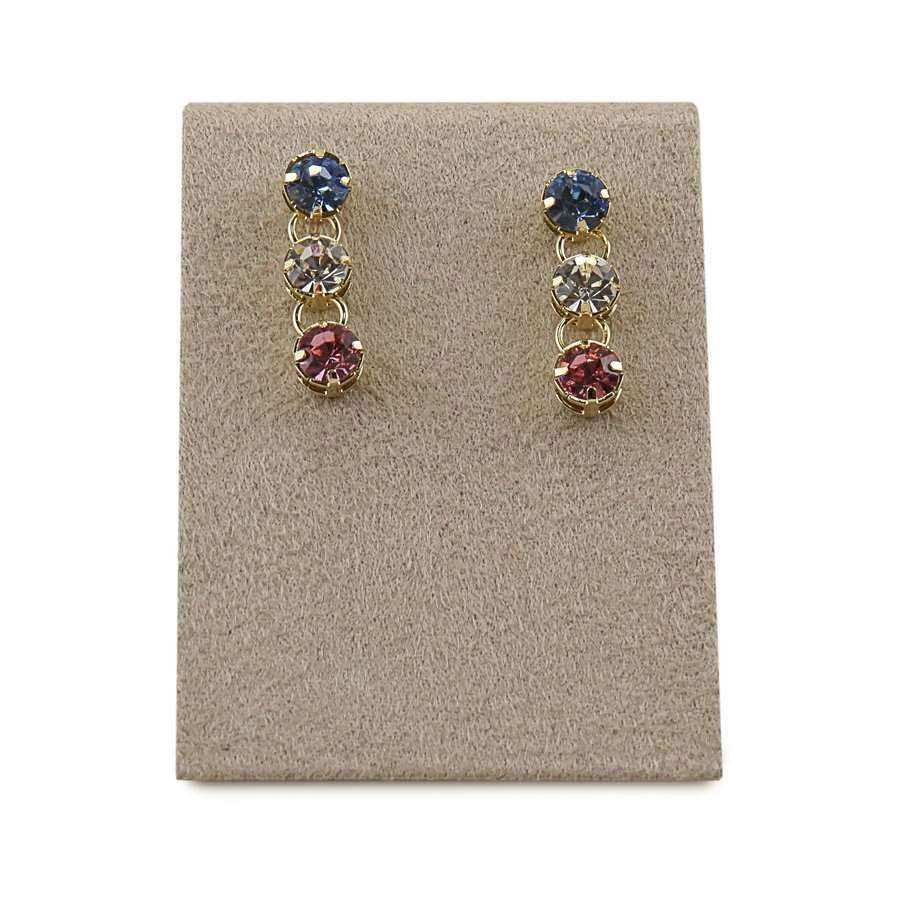 Expositor Pequeno Inclinado para Brincos - 4,5x6,5 cm. Suede Bege