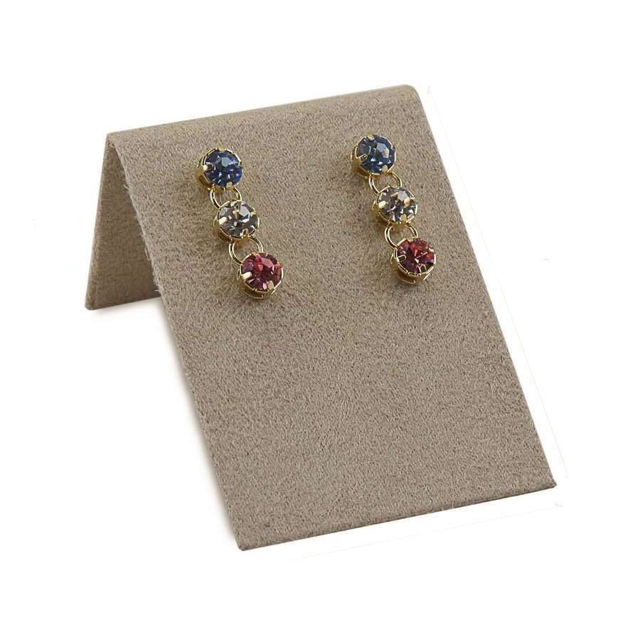 Expositor Pequeno Inclinado para Brincos - 4,5x6,5 cm. Suede Bege