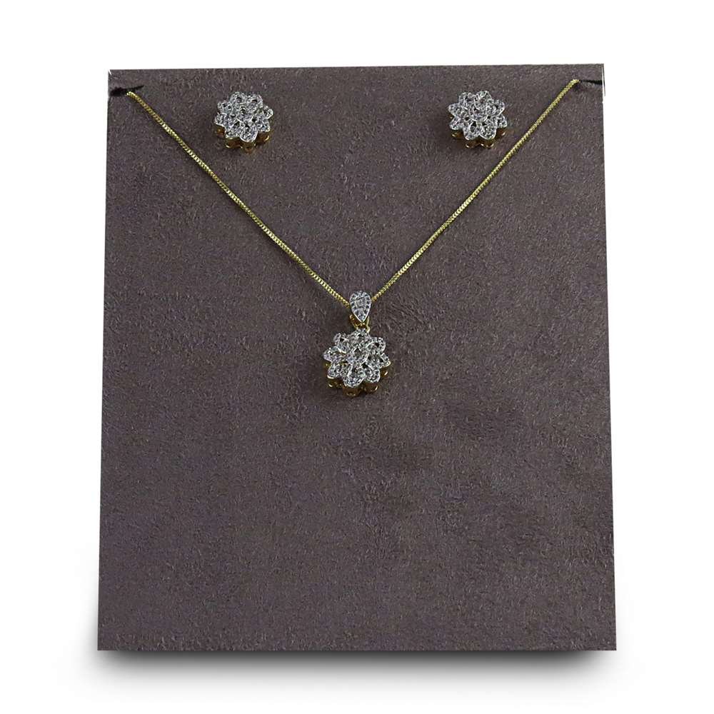 Expositor Inclinado para Brincos e Gargantilhas - 12x17 cm. Suede Marrom