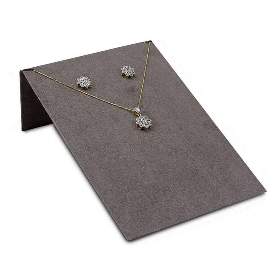 Expositor Inclinado para Brincos e Gargantilhas - 14,5x22 cm Suede Marrom