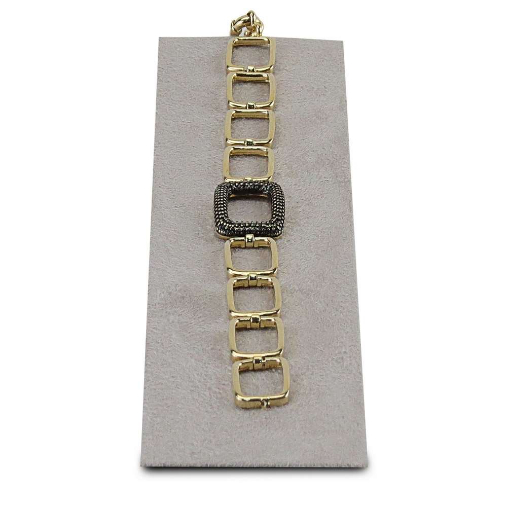 Expositor Médio Inclinado para Pulseira - 5,5x20 cm. Suede Cinza