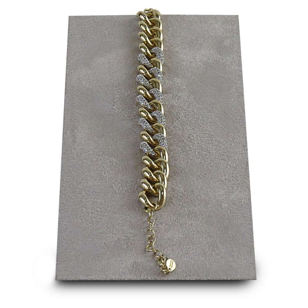 Expositor Grande para Pulseira Inclinado - 9x20 cm. Suede Cinza