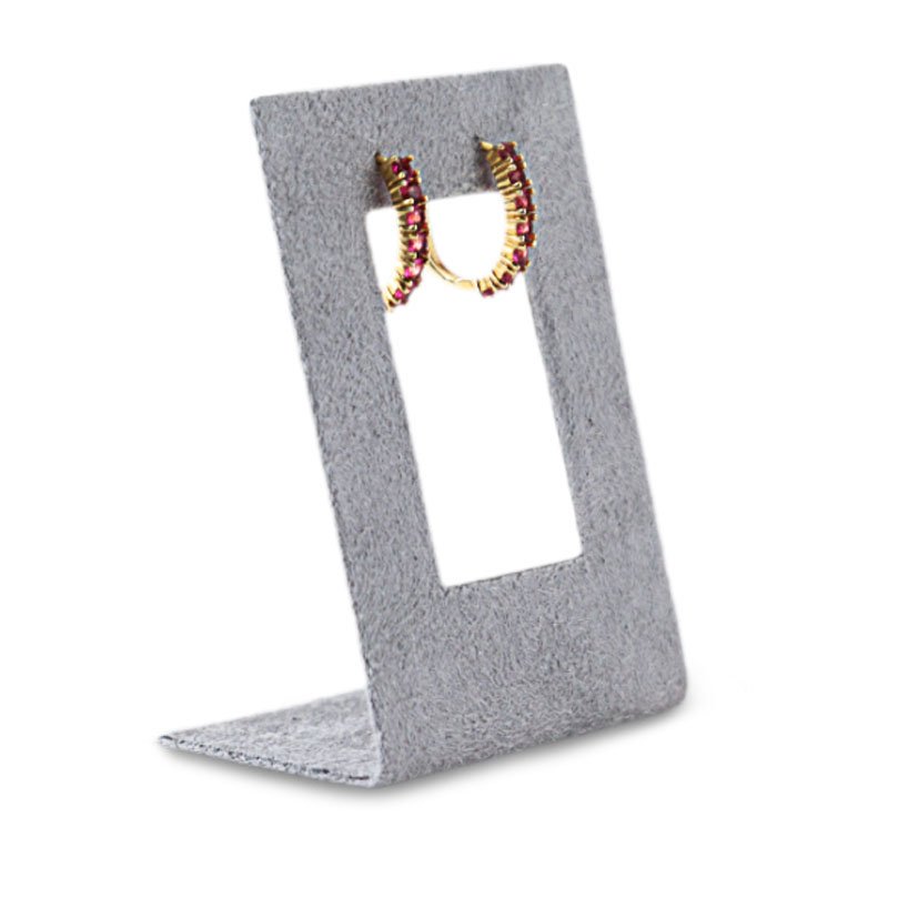 Expositor Brinco Vazado P 5,5x8,0 cm Suede Cinza