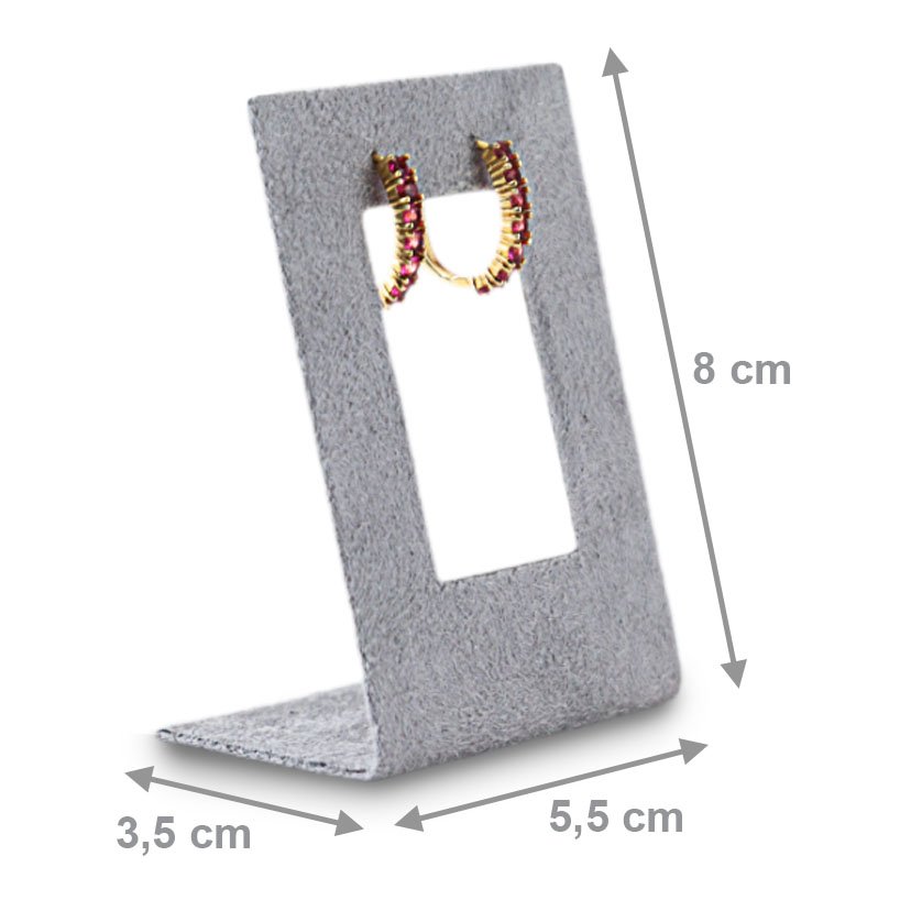 Expositor Brinco Vazado P 5,5x8,0 cm Suede Cinza