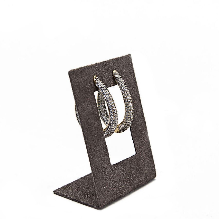 Expositor Brinco Vazado P 5,5x8,0 cm Suede Marrom