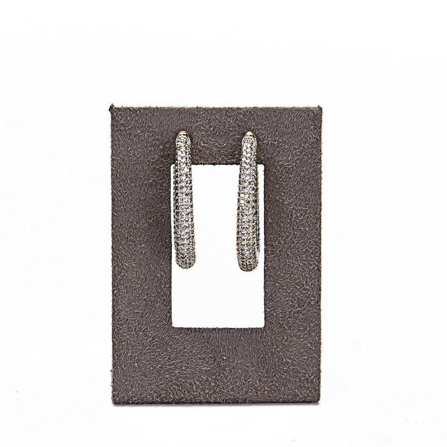 Expositor Brinco Vazado P 5,5x8,0 cm Suede Marrom