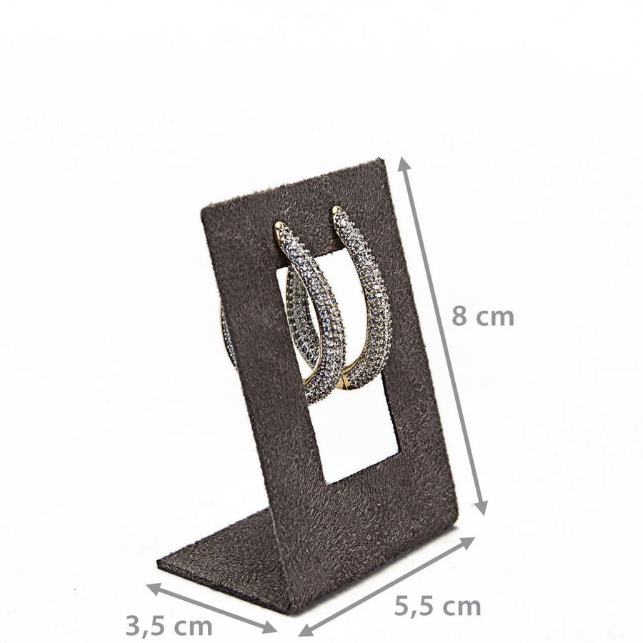 Expositor Brinco Vazado P 5,5x8,0 cm Suede Marrom