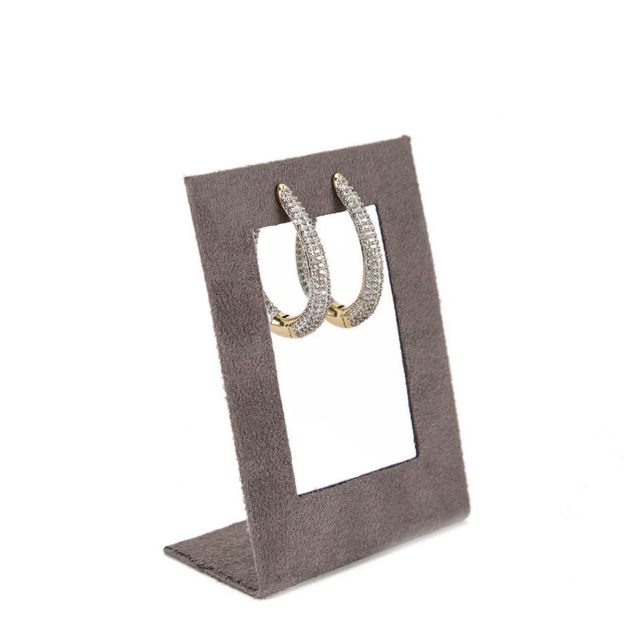 Expositor Médio Vazado para brincos - 7x10 cm. Suede Marrom