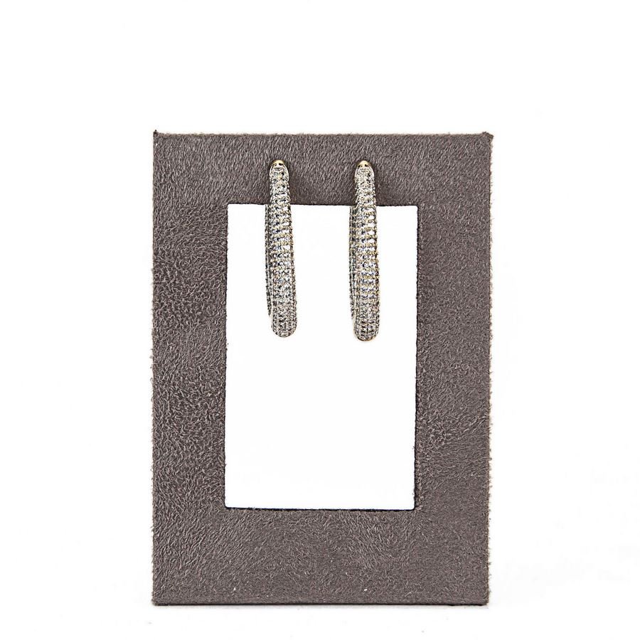 Expositor Médio Vazado para brincos - 7x10 cm. Suede Marrom