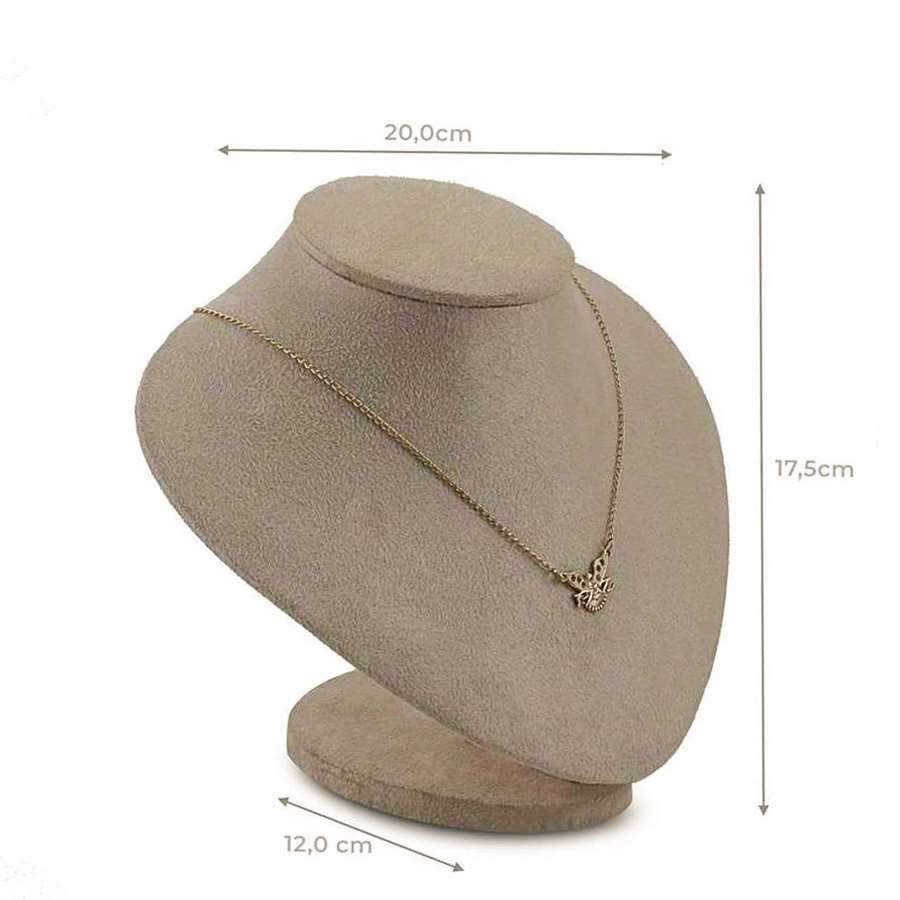 Busto Abajur - Médio 12x17,5x20cm Suede Bege