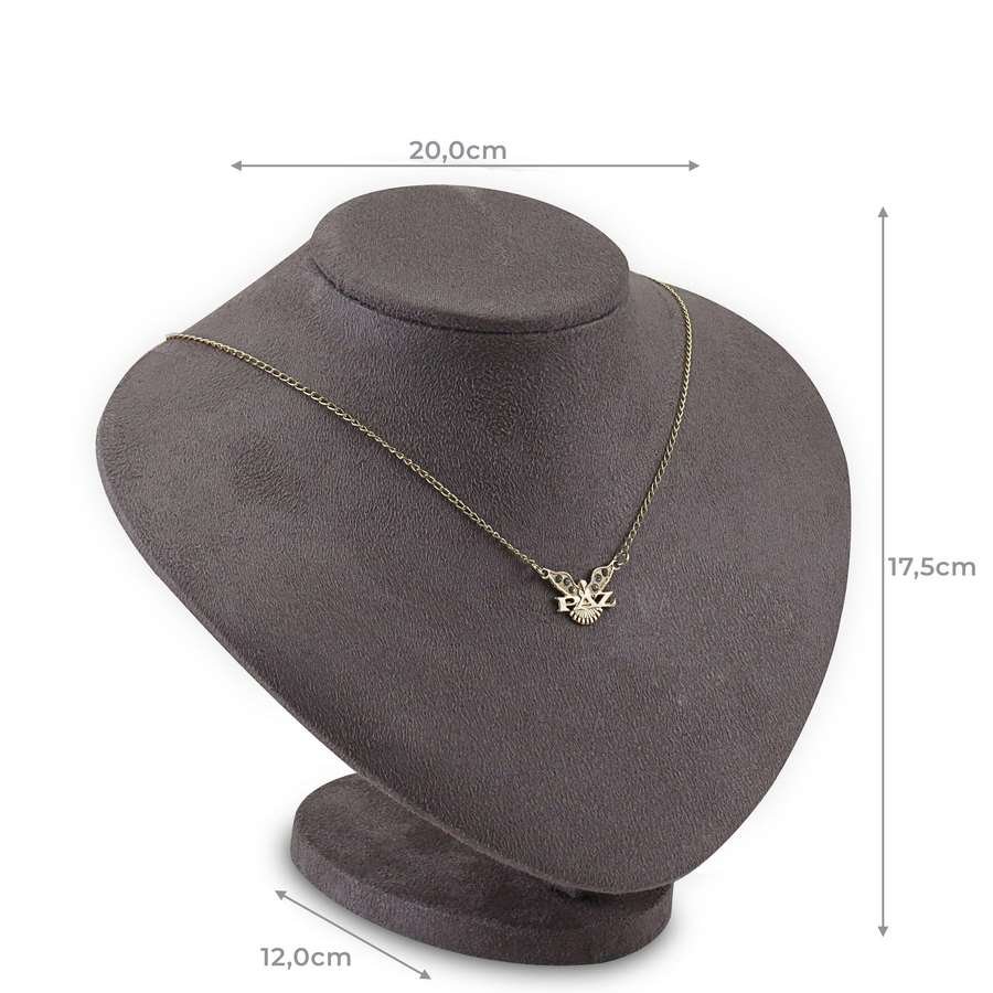 Busto Abajur - Médio 12x17,5x20cm Suede Marrom