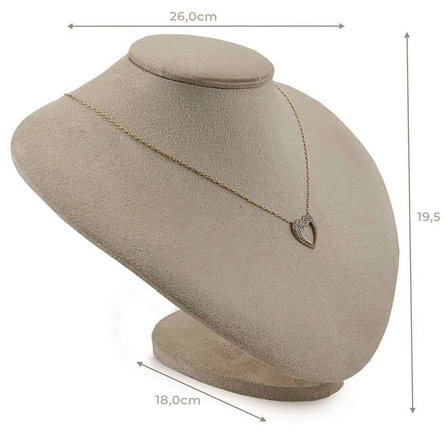 Busto Abajur Grande-18x19,5x26cm Suede Bege