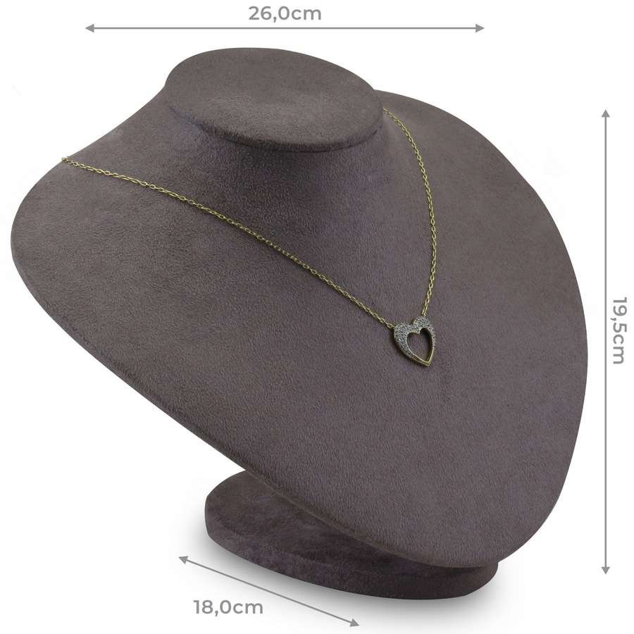 Busto Abajur Grande-18x19,5x26cm Suede Marrom