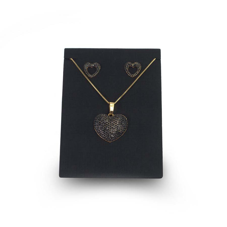 Expositor Para Brinco e Gargantilha-Inclinado 7x3,5x10cm Dunny Preto