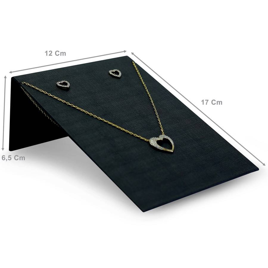 Expositor Para Brinco e Gargantilha Inclinado-12x6,5x17cm Dunny Preto