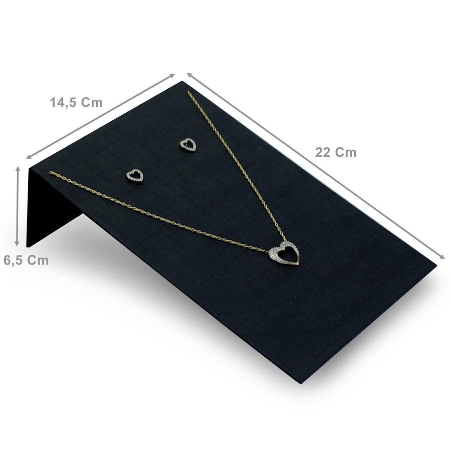 Expositor Para Brinco e Gargantilha- Inclinado-14,5x6,5x22cm Dunny Preto