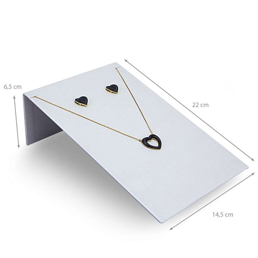 Expositor Para Brinco e Gargantilha- Inclinado-14,5x6,5x22cm Dunny Off White