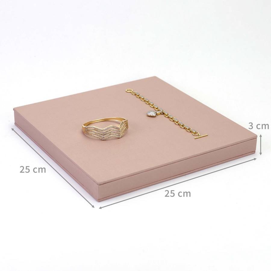 Base Expositora Para Joias 25,0x25,0x3,0cm Dunny Rosa Cha