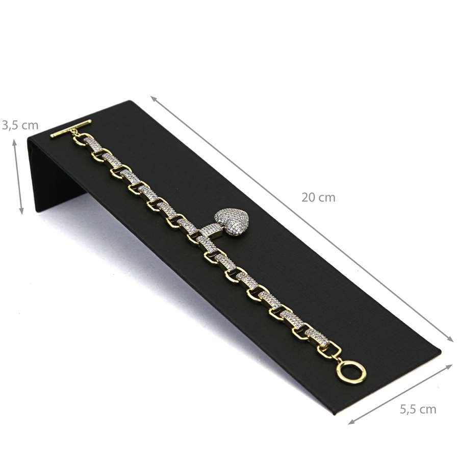 Expositor Médio Para Pulseira-Inclinado-5,5 x 20,0 cm Dunny Preto