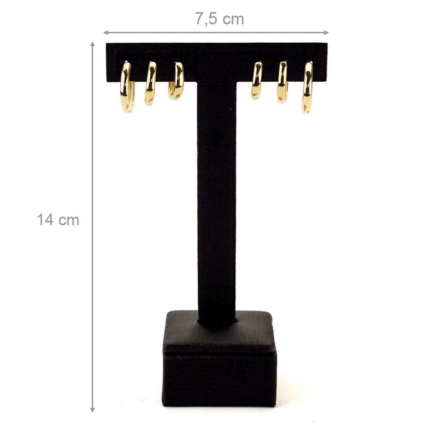 Expositor Brinco T 3 Furos Grande 7,5 x 14 cm Dunny Preto