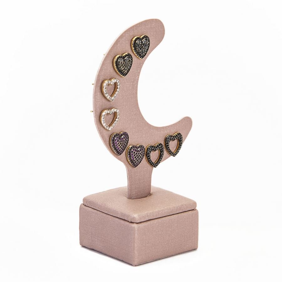 Expositor Para Brinco e Piercing Meia Lua 6,0x11,5 cm Dunny Rosa Cha