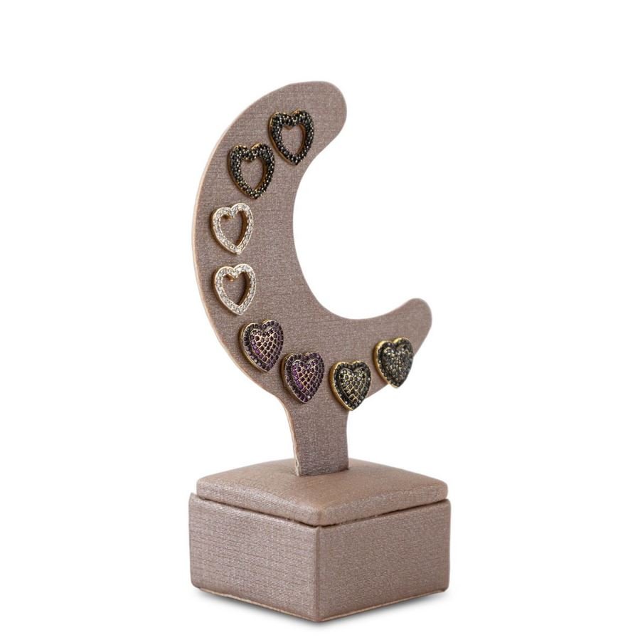 Expositor Para Brinco e Piercing Meia Lua 6,0x11,5 cm Dunny Capuccino