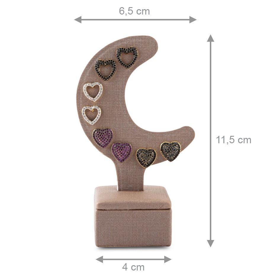 Expositor Para Brinco e Piercing Meia Lua 6,0x11,5 cm Dunny Capuccino