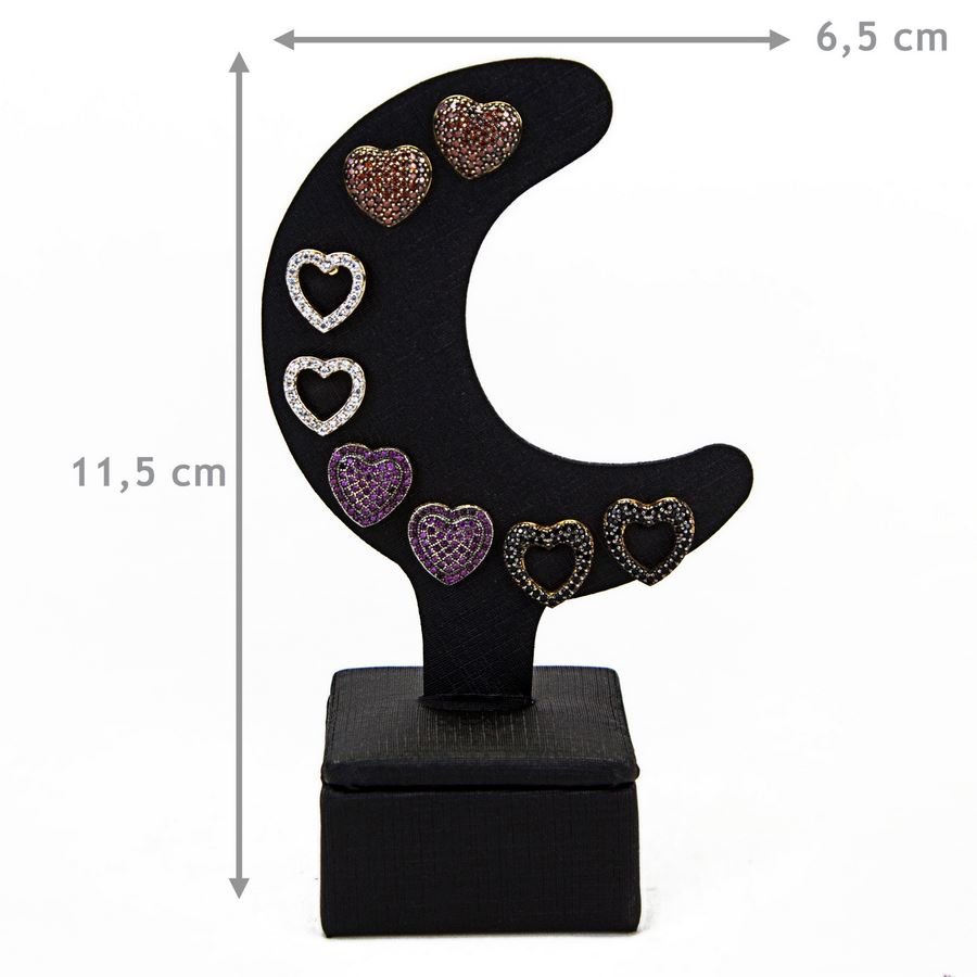 Expositor Para Brinco e Piercing Meia Lua 6,0x11,5 cm Dunny Preto