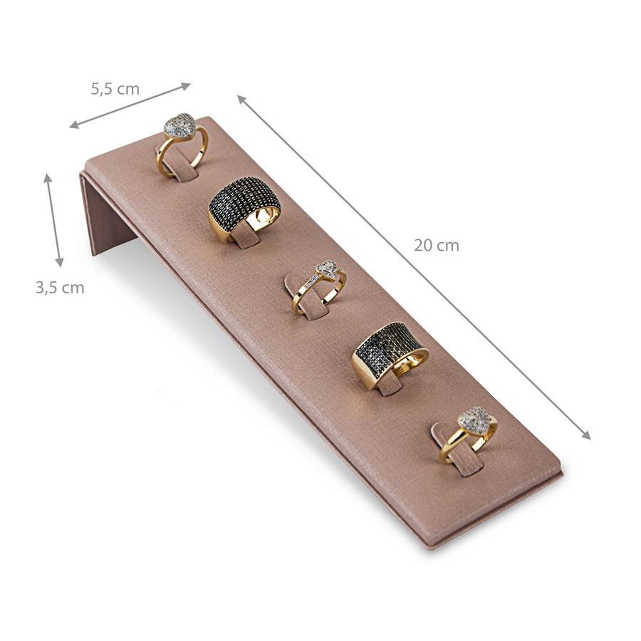 Expositor Para 5 Anéis- Inclinado 5,5 x 20,0 cm Dunny Rosa Cha