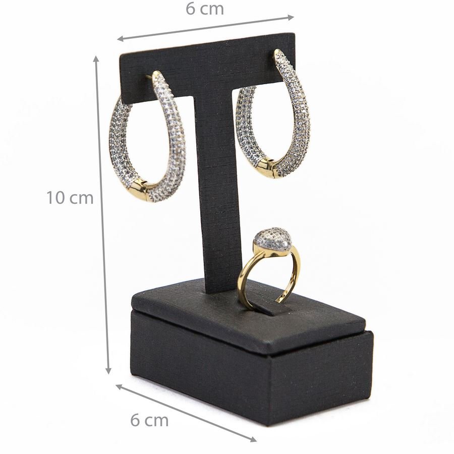 Expositor Anel + Brinco T 6,0 x 10,0 cm Dunny Preto