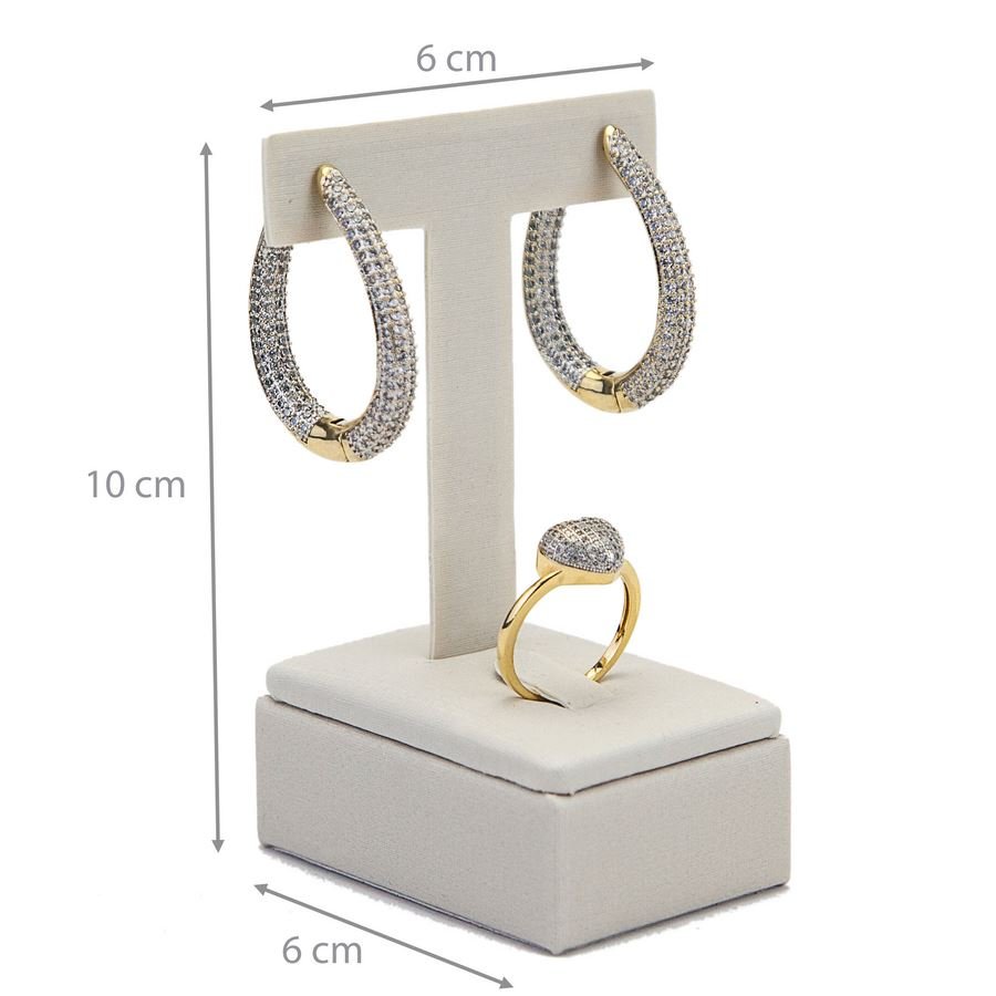 Expositor Anel + Brinco T 6,0 x 10,0 cm Dunny Off White