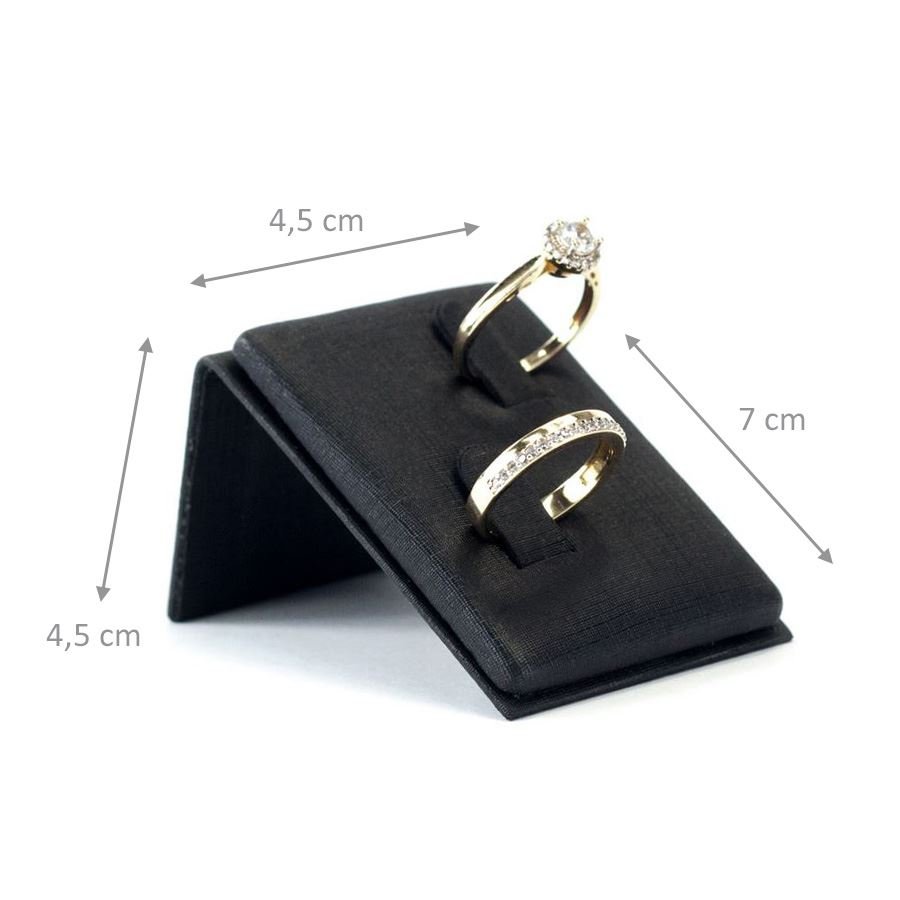 Expositor Inclinado Anel Duplo - 5x7x5 cm Dunny Preto