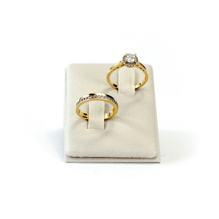 Expositor Inclinado Anel Duplo - 5x7x5 cm Dunny Off White