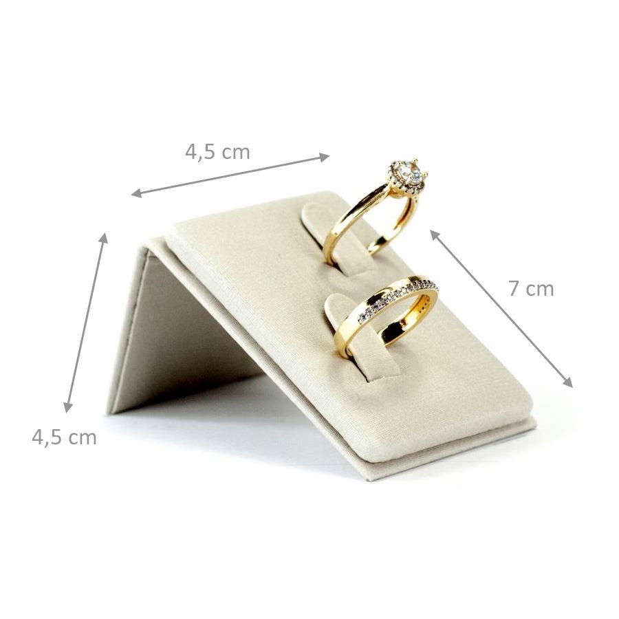 Expositor Inclinado Anel Duplo - 5x7x5 cm Dunny Off White