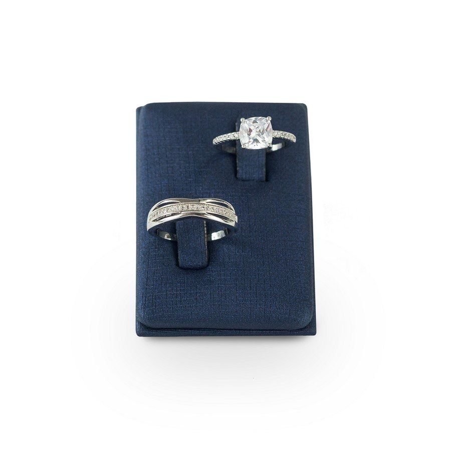 Expositor Inclinado Anel Duplo - 5x7x5 cm Dunny Azul Marinho