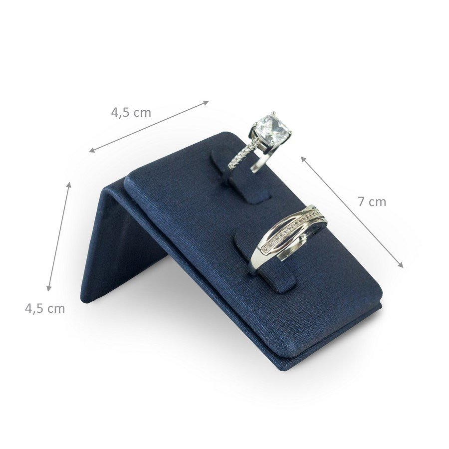 Expositor Inclinado Anel Duplo - 5x7x5 cm Dunny Azul Marinho