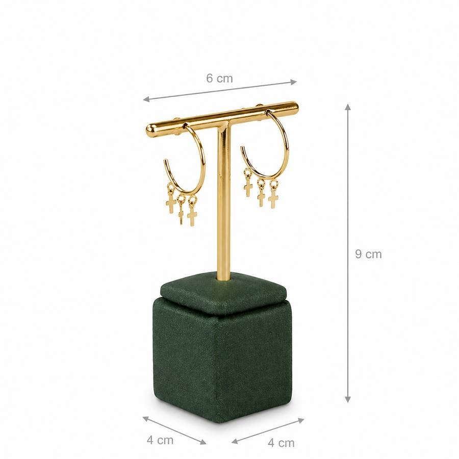 Expositor para Brinco 'T' Médio Dunny Verde - Dourado Metalizado