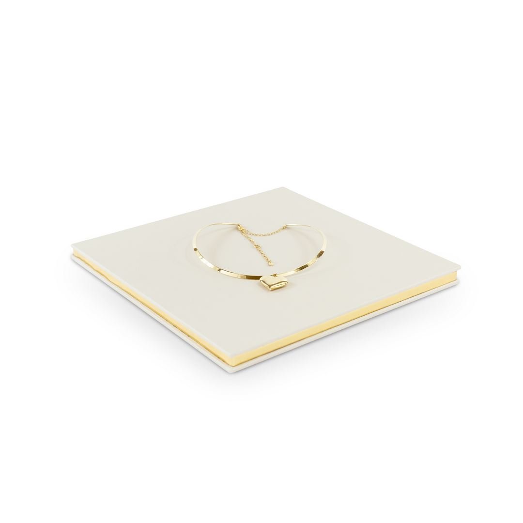 Expositor Base Metalic 25x25x1,5cm Dunny Off White