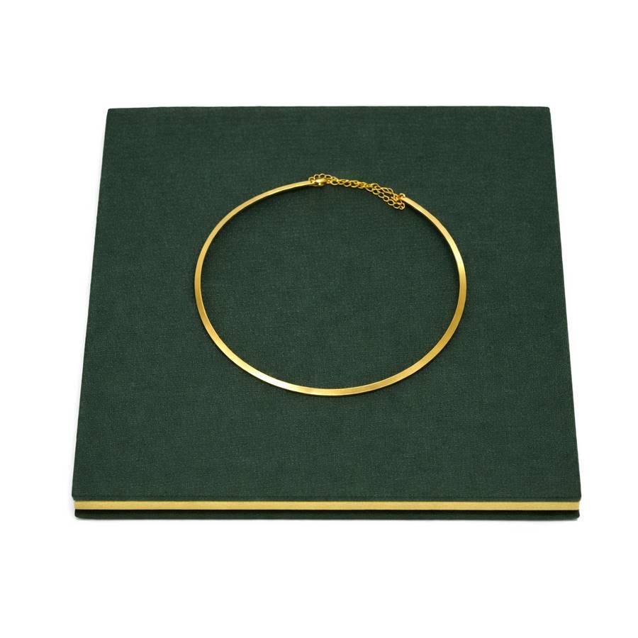 Expositor Base Metalic 25x25x1,5cm Dunny Verde - Dourado Metalizado