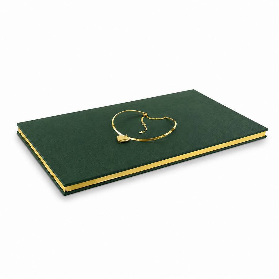 Expositor Base Metalic - 25x44x1,5 cm. Dunny Verde - Dourado Metalizado