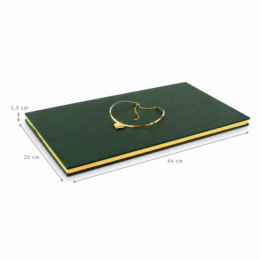 Expositor Base Metalic - 25x44x1,5 cm. Dunny Verde - Dourado Metalizado