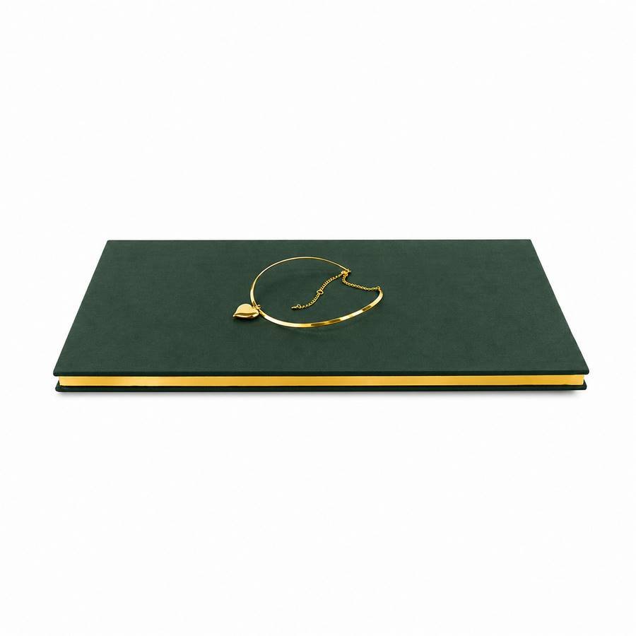 Expositor Base Metalic - 25x44x1,5 cm. Dunny Verde - Dourado Metalizado