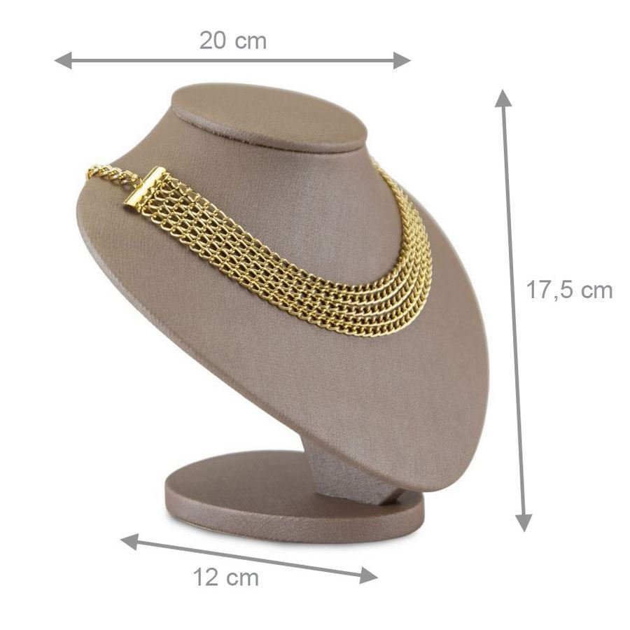 Busto Expositor Médio para Gargantilhas - 20x12x17 cm. Dunny Capuccino