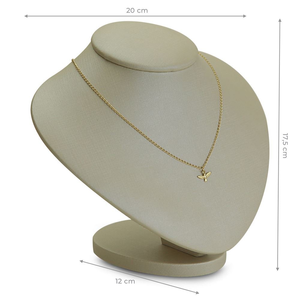 Busto Expositor Médio para Gargantilhas - 20x12x17 cm. Dunny Champagne