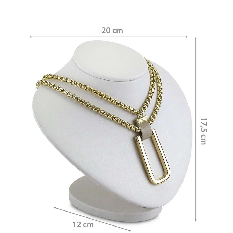 Busto Expositor Médio para Gargantilhas - 20x12x17 cm. Dunny Off White