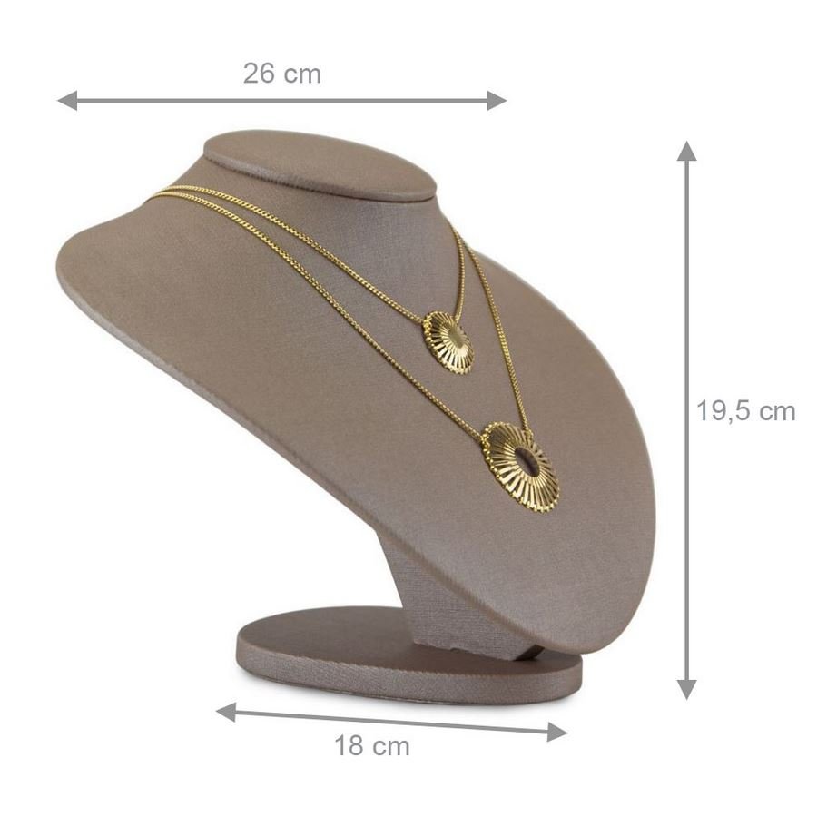 Busto Expositor Grande para Gargantilhas - 18x26x19,5 cm. Dunny Capuccino